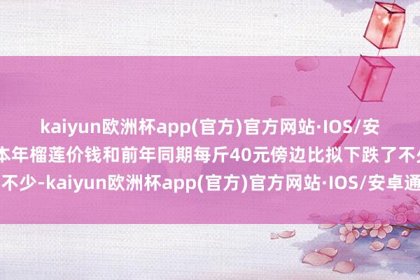 kaiyun欧洲杯app(官方)官方网站·IOS/安卓通用版/手机APP下载本年榴莲价钱和前年同期每斤40元傍边比拟下跌了不少-kaiyun欧洲杯app(官方)官方网站·IOS/安卓通用版/手机APP下载