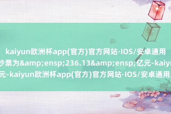 kaiyun欧洲杯app(官方)官方网站·IOS/安卓通用版/手机APP下载净钞票为&ensp;236.13&ensp;亿元-kaiyun欧洲杯app(官方)官方网站·IOS/安卓通用