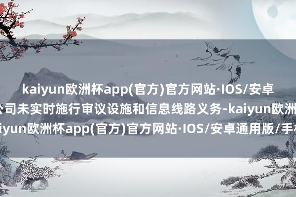 kaiyun欧洲杯app(官方)官方网站·IOS/安卓通用版/手机APP下载但公司未实时施行审议设施和信息线路义务-kaiyun欧洲杯app(官方)官方网站·IOS/安卓通用版/手机APP下载