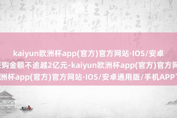 kaiyun欧洲杯app(官方)官方网站·IOS/安卓通用版/手机APP下载采购金额不逾越2亿元-kaiyun欧洲杯app(官方)官方网站·IOS/安卓通用版/手机APP下载