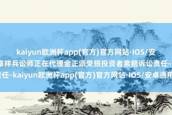 kaiyun欧洲杯app(官方)官方网站·IOS/安卓通用版/手机APP下载章祥兵讼师正在代理金正派受损投资者索赔诉讼责任-kaiyun欧洲杯app(官方)官方网站·IOS/安卓通用版/手机APP下载