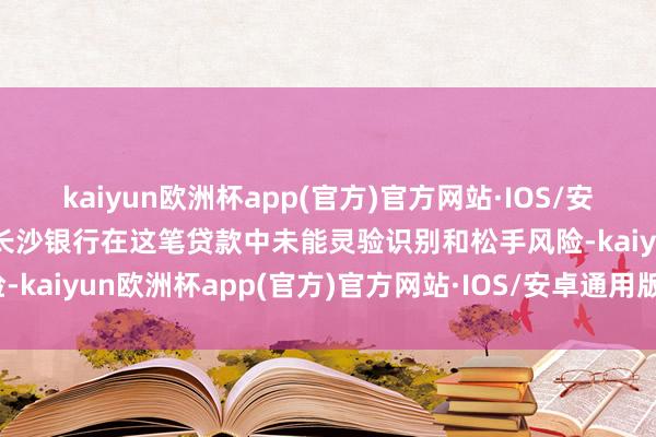 kaiyun欧洲杯app(官方)官方网站·IOS/安卓通用版/手机APP下载长沙银行在这笔贷款中未能灵验识别和松手风险-kaiyun欧洲杯app(官方)官方网站·IOS/安卓通用版/手机APP下载