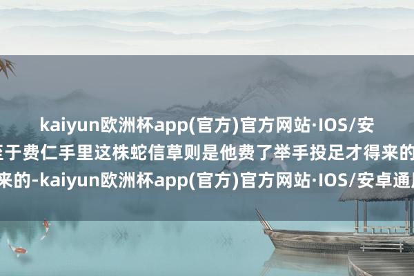 kaiyun欧洲杯app(官方)官方网站·IOS/安卓通用版/手机APP下载至于费仁手里这株蛇信草则是他费了举手投足才得来的-kaiyun欧洲杯app(官方)官方网站·IOS/安卓通用版/手机APP下载